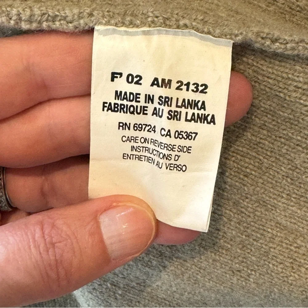 Vintage Columbia wool sweater crewneck ribbing greenish grey rustic L